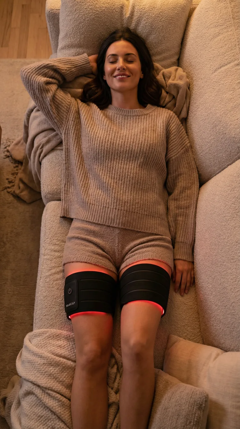 Relaxing at home wearing two ContourBands
